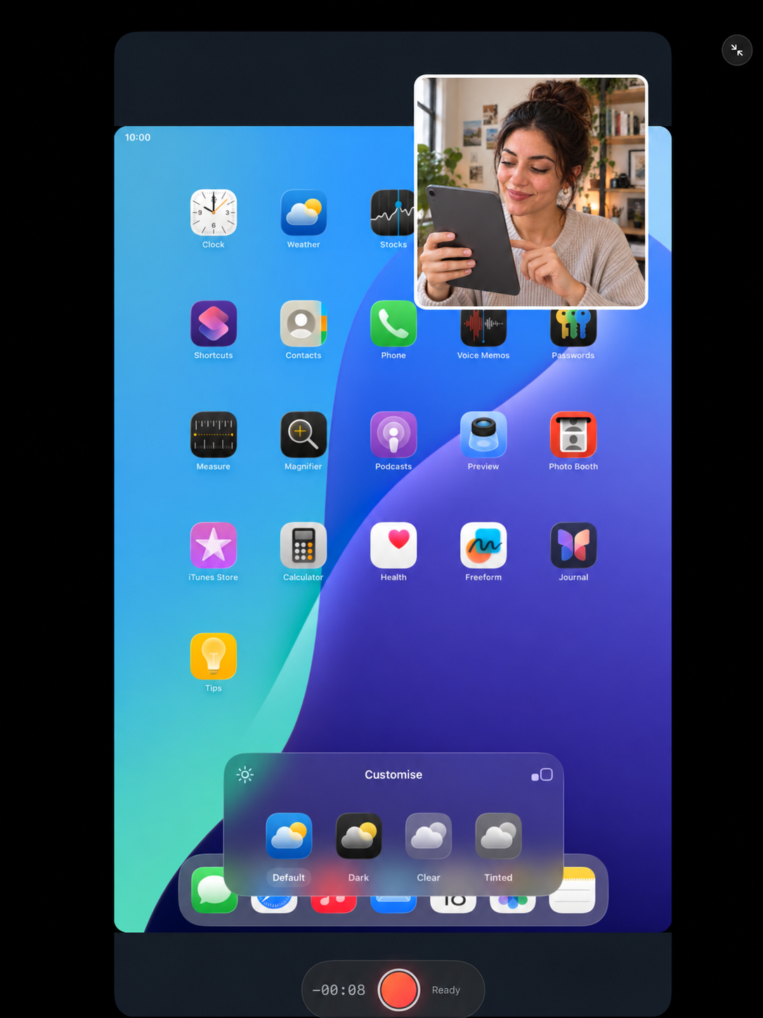 ScreenDuo iPad device mockup showing screen and camera together.