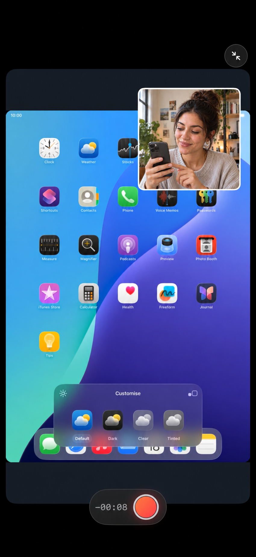 ScreenDuo iPhone device mockup showing screen and camera together.